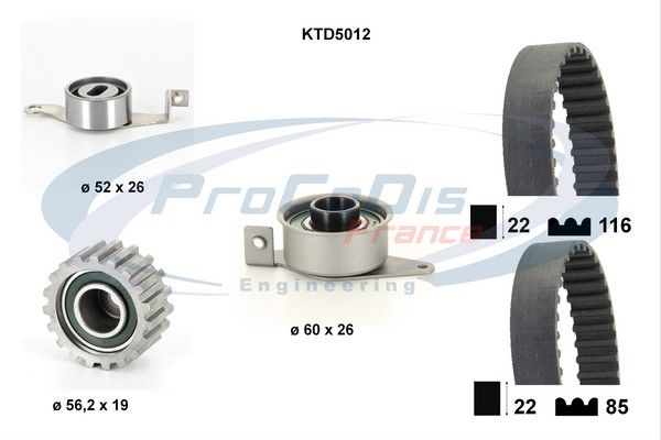 PROCODIS FRANCE paskirstymo diržo komplektas KTD5012